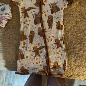 Little Sleepies Brown and White Bear Print Pajama